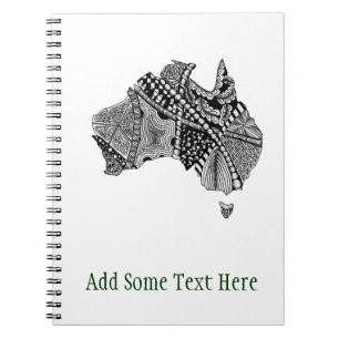 Australien Karta Doodle Anteckningsbok Med Spiral
