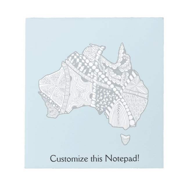 Australien Karta Doodle Art Anteckningsblock (Framsida)