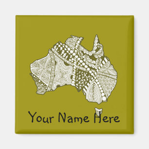Australien Karta Doodle Art Magnet