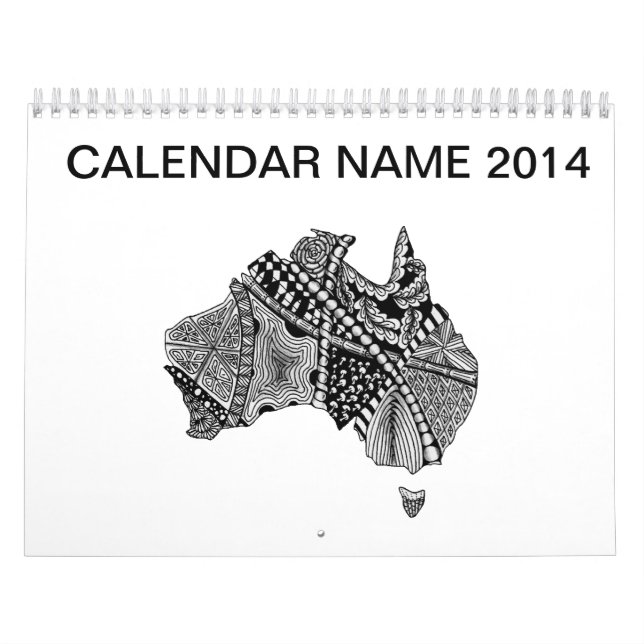 Australien Karta Doodle Kalender (Omslag)