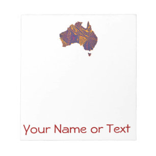 Australien Karta Doodle Orange Lila Anteckningsblock