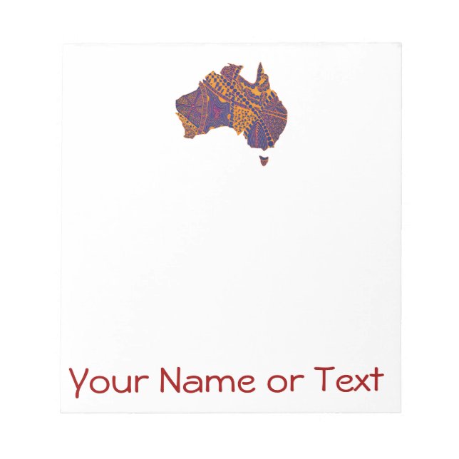 Australien Karta Doodle Orange Lila Anteckningsblock (Framsida)