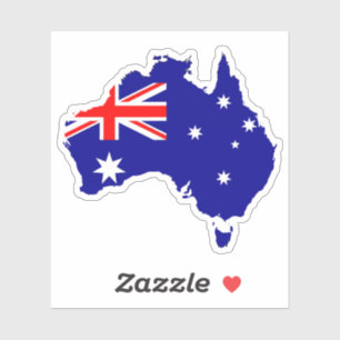 Australien karta flagga klistermärken
