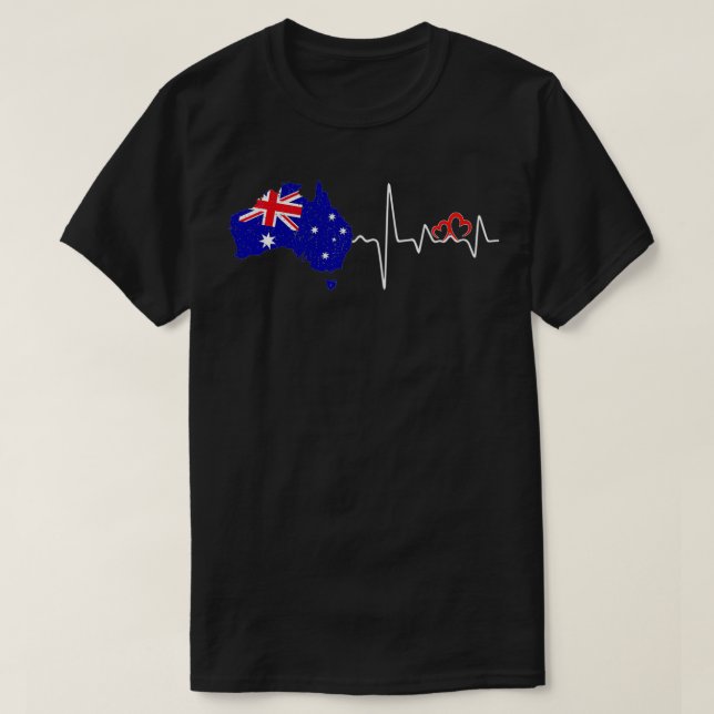 Australien Karta Heartslag Design for Australien F T Shirt (Design framsida)