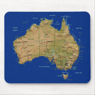 Australien karta Mousepad Musmatta