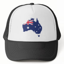AUSTRALIEN KARTA OCH FLAGGA BLÅ