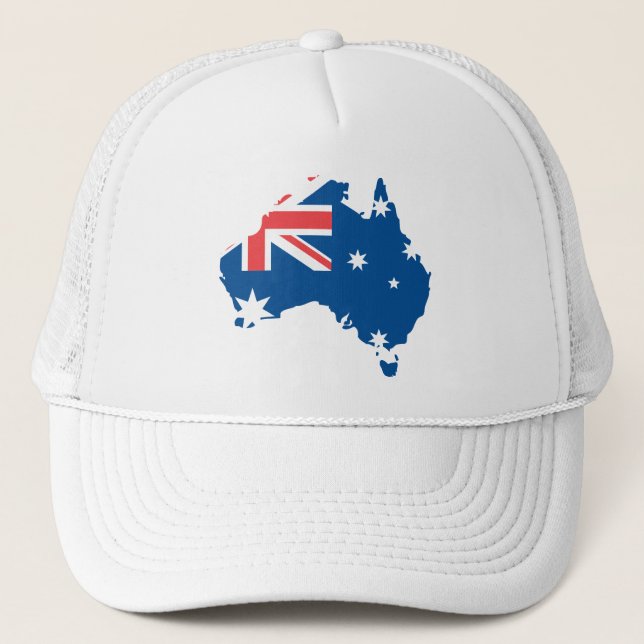 Australien karta och flagga - Hat Truckerkeps (Framsida)