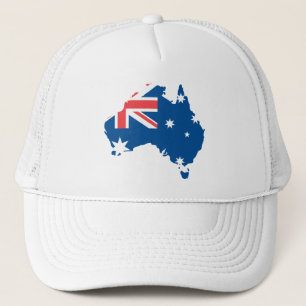 Australien karta och flagga - hatt truckerkeps