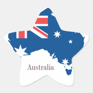 Australien karta och flagga - klistermärke
