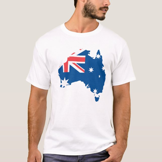 Australien karta och flagga tee shirt (Framsida)