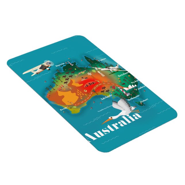 Australien Karta Resa poster Magnet (Högersidan)