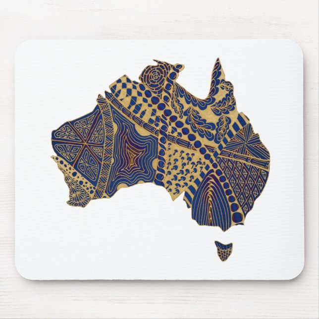 Australien Karta Tan-Blue-Red Musmatta (Framsidan)