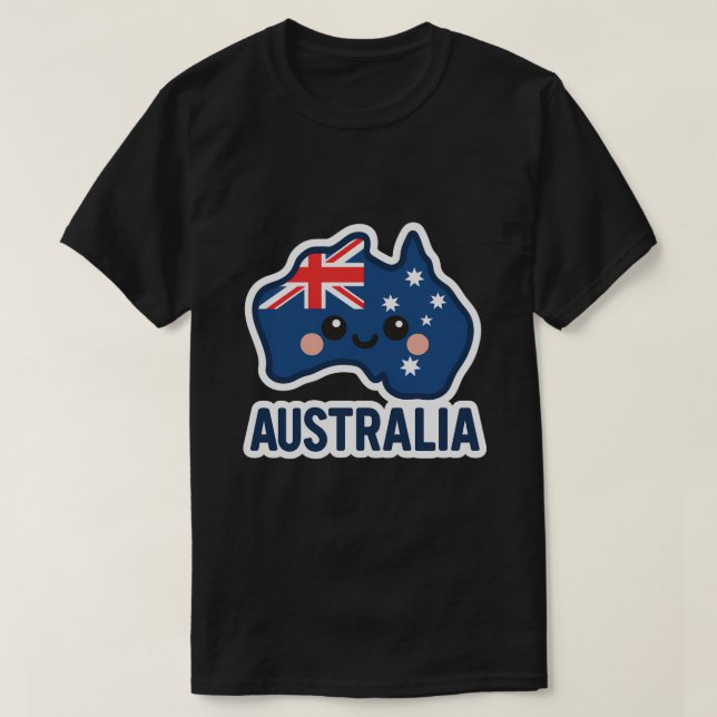 Australien Kawaii Fusion - djärv och positiv T Shirt (Design framsida)