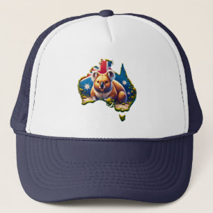 Australien Koala Bear flagga karta Keps