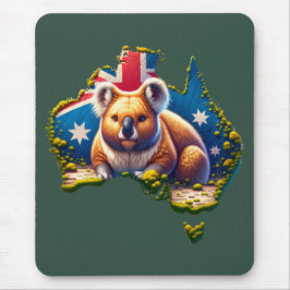 Australien Koala Bear flagga karta Musmatta