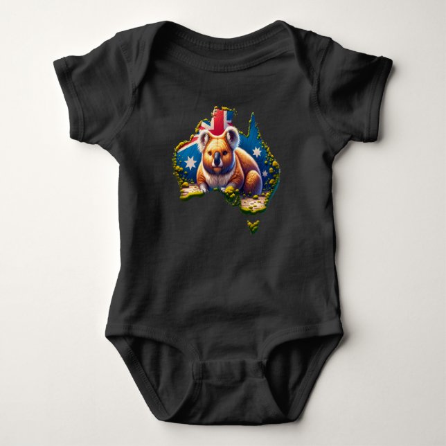 Australien Koala Bear flagga karta T Shirt (Framsida)