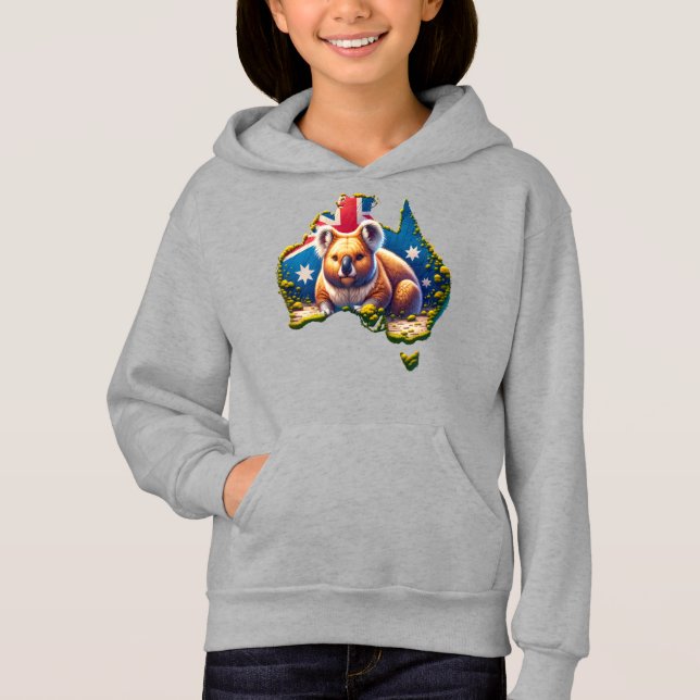 Australien Koala Bear flagga karta T Shirt (Framsida)