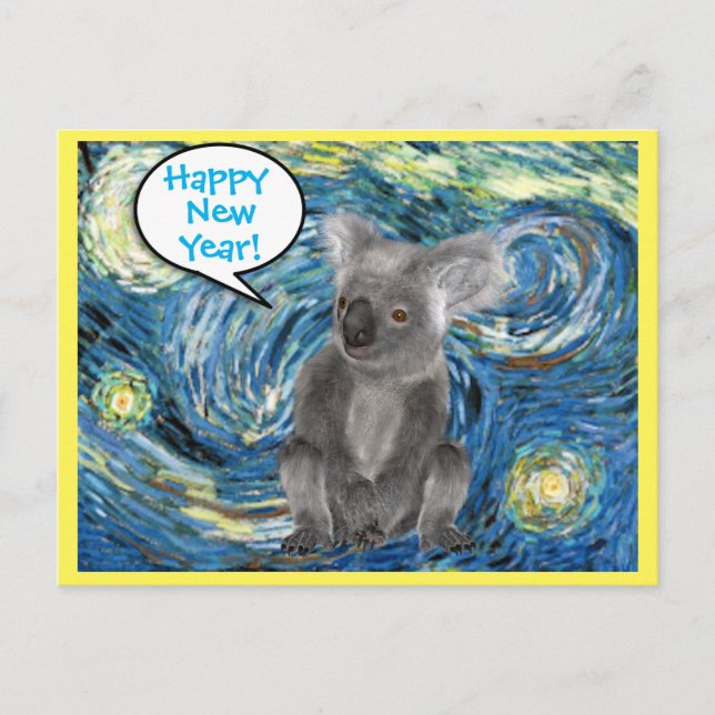 Australien Koala i Starry Natt Spoof Postcard Vykort (Framsida)
