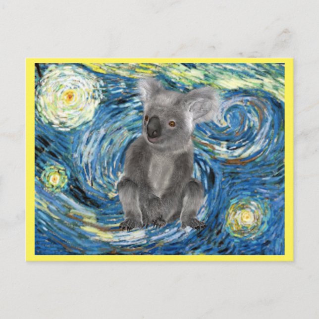 Australien Koala i Starry Natt Spoof Postcard Vykort (Framsida)
