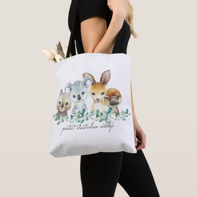 Australien Koala Kangaroo Tote Bag Eco Friendly Tygkasse (Närbild)