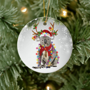 Australien koala Santa animals marsupial willife Julgransprydnad Keramik