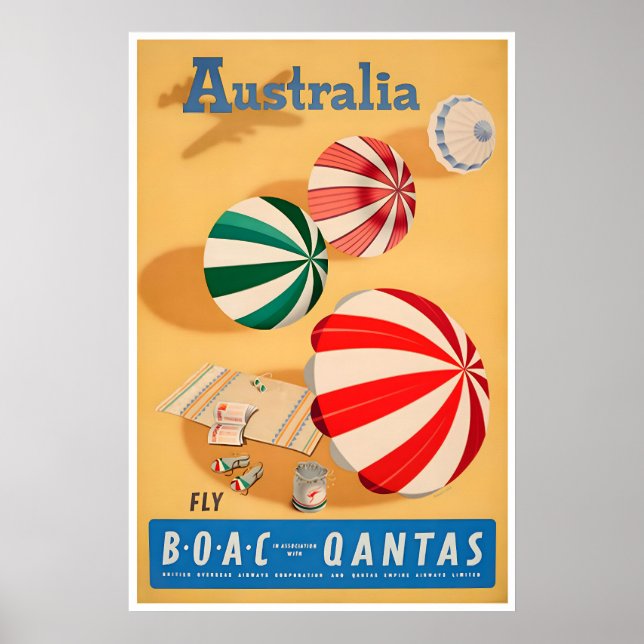 Australien Konst Australiensisk Strand Tryck Aussi (Framsidan)