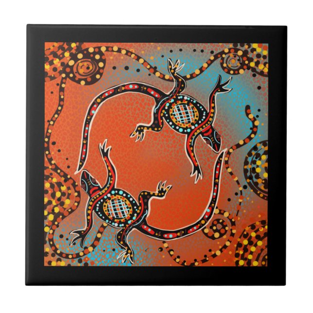 AUSTRALIEN KUNST    KAKELPLATTA (Framsidan)