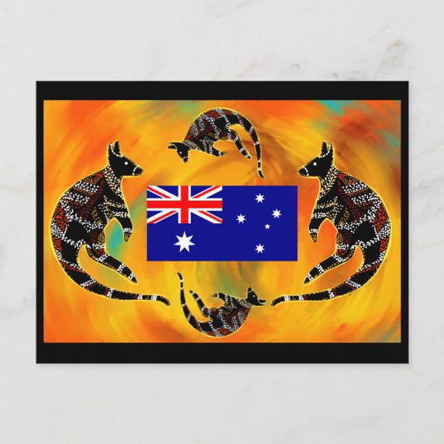 AUSTRALIEN KUNST  VYKORT (Framsida)
