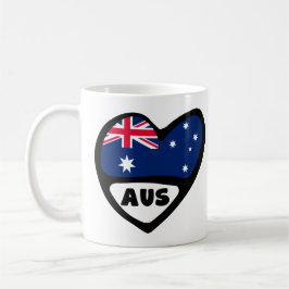 Australien Land Code Flagga Heart AUS Kaffemugg