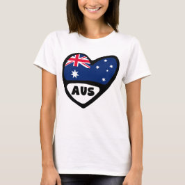 Australien Land Code Flagga Heart AUS T Shirt