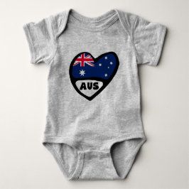 Australien Land Code Flagga Heart AUS T Shirt