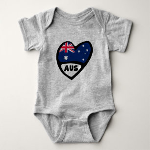 Australien Land Code Flagga Heart AUS T Shirt