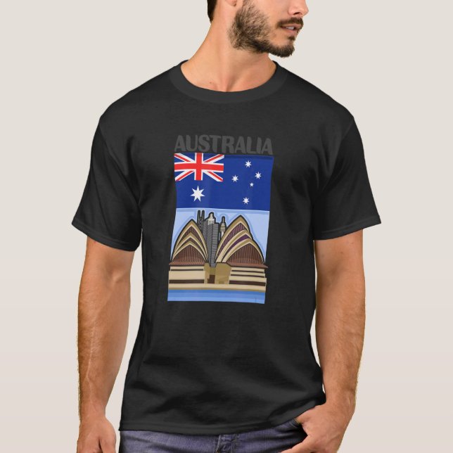 Australien Land Flagga T Shirt (Framsida)