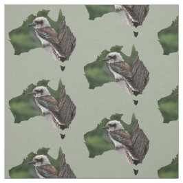 Australien Land Outline Kookaburra i Träd Tyg