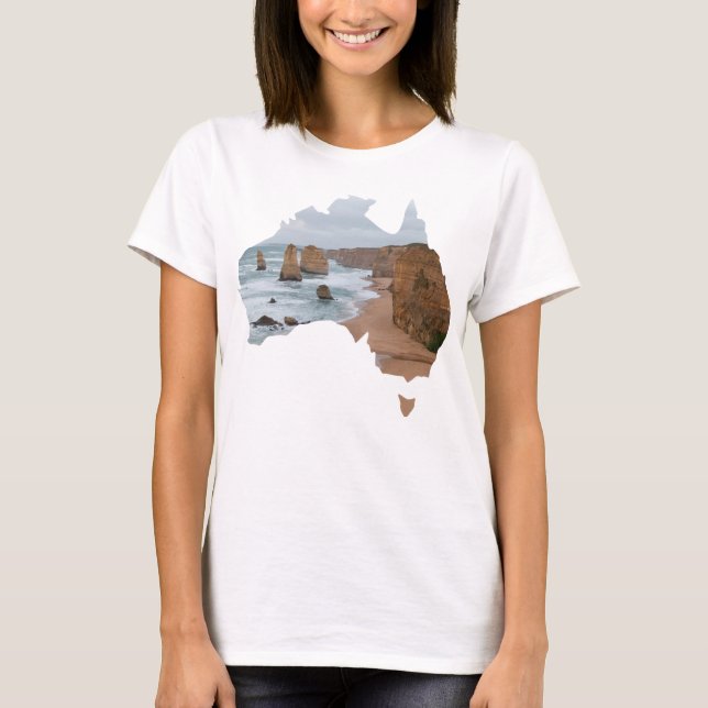 Australien Land Shape Apostles Underbara Ocean Roa T Shirt (Framsida)