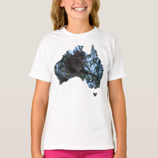 Australien Land Shape Cute Koala i Träd T Shirt