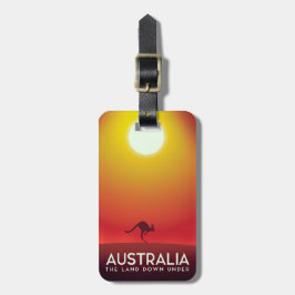 Australien "Landet under" semestertryck. Bagagebricka