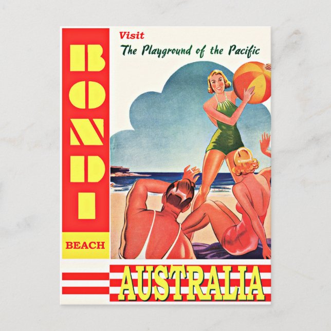 Australien-Lekplatsen vid Stilla havet, Bondi Beac Vykort (Framsida)