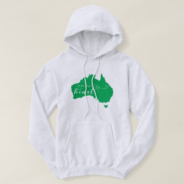 Australien ligger i mitt hjärta hoodie (Design framsida)