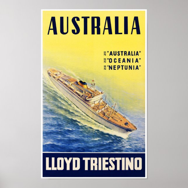 Australien Lloyd Triestino återställde Vintage aff Poster (Framsidan)