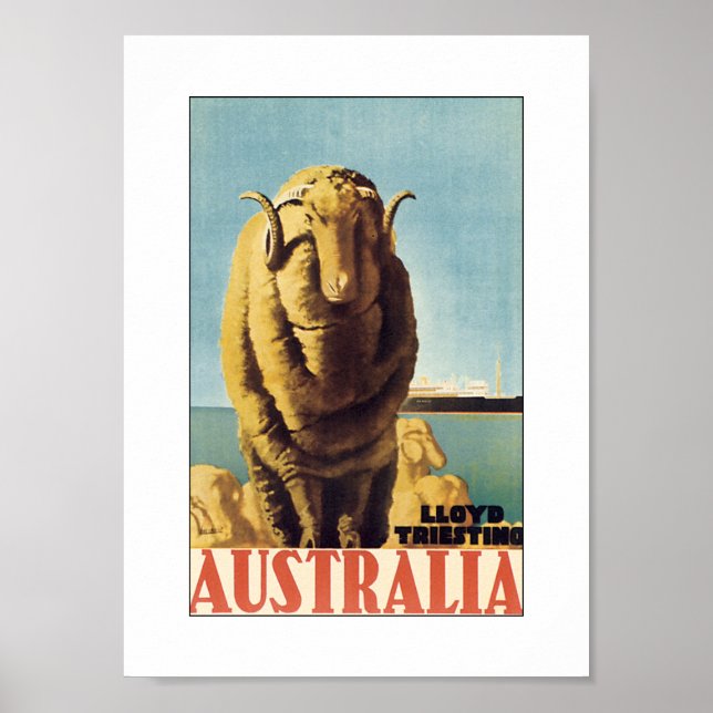 Australien - Lloyd Triestino (vit) Poster (Framsidan)