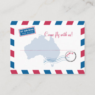 Australien Luft Mail Escort/säteskort Bröllop Placeringskort
