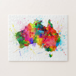 Australien målar stänkkartan pussel
