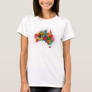Australien målar stänkkartan t-shirt