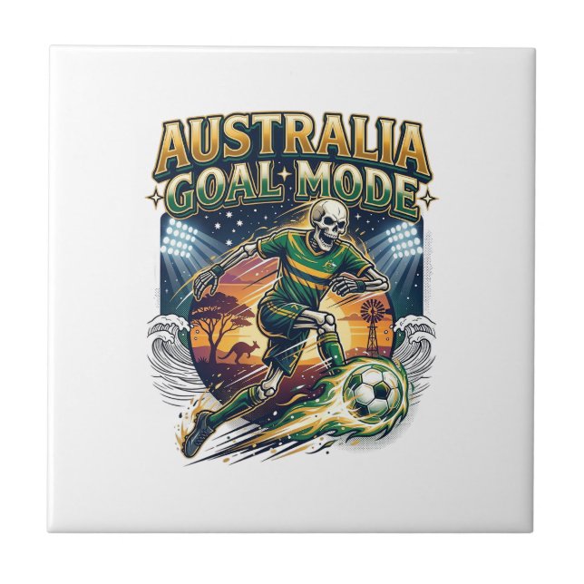 Australien Målläge Skelett Striker Nations Gatumod Kakelplatta (Framsidan)