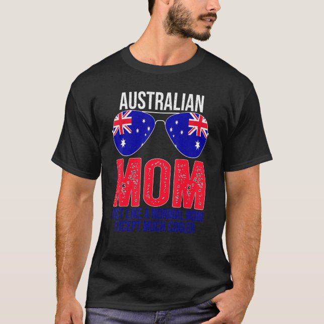Australien Mamma Australien Flagga Sunglasses Mor  T Shirt (Framsida)