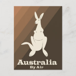 Australien med flyg Känguru resaffisch. Vykort