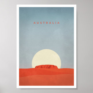 Australien med Sunset & Ayers Sten/Uluru | POSTER