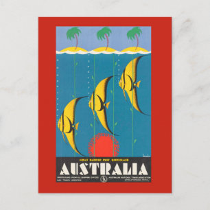 Australien med vykort för fiskresor