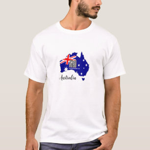 Australien Modern QR Code T-shirt, Australiska Fla T Shirt